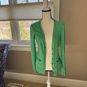 CABI #697 Ocean Green Billi Pocket Cardigan size small
